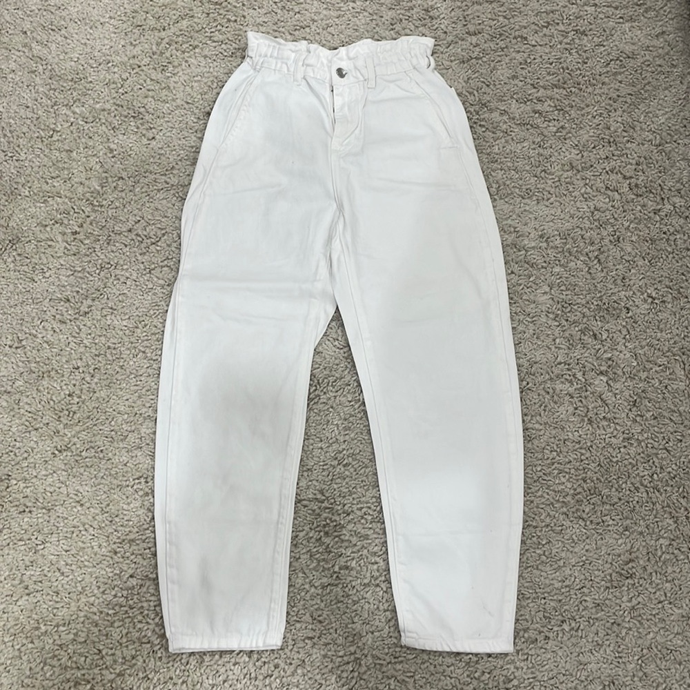 ZARA white Paperbag Jeans